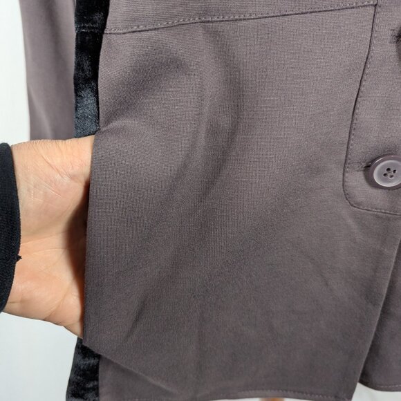 Logo Lori Goldstein Lavish Blazer Jacket Callie Gray Black Velour Womens 2X - Picture 4 of 9